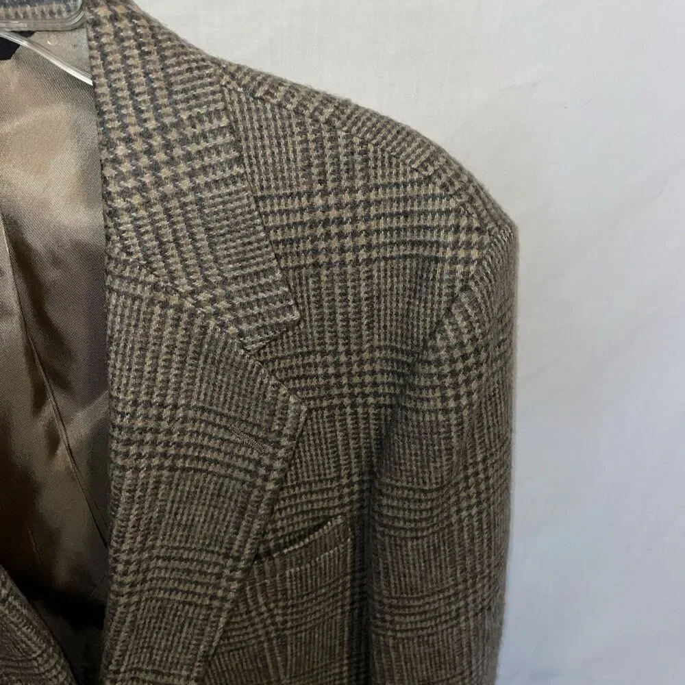 Orvis Men’s Dress Blazer Size 42L Gray Houndstooth Plaid Going Out Party